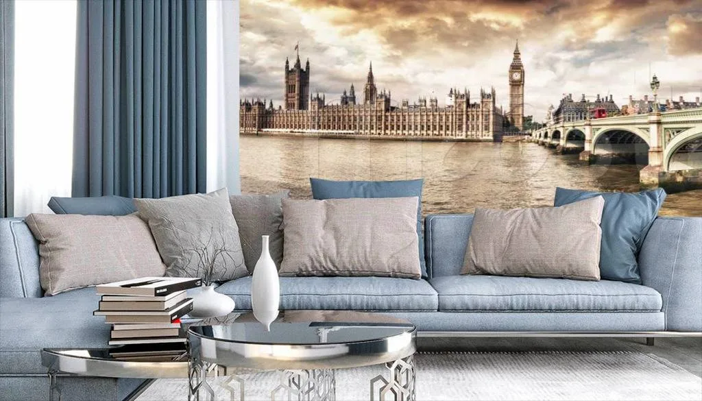 Фотообои в интерьере лондон неяркий  9-562 фото
