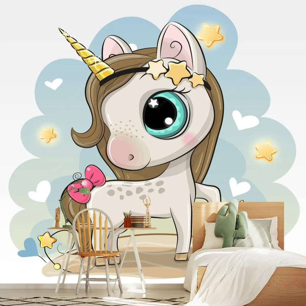 Фотообои Единорог девочка  12-597