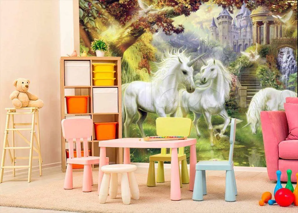 Фотообои Бесшовные обои на стену:  Единорог. Артикул: 4-420  