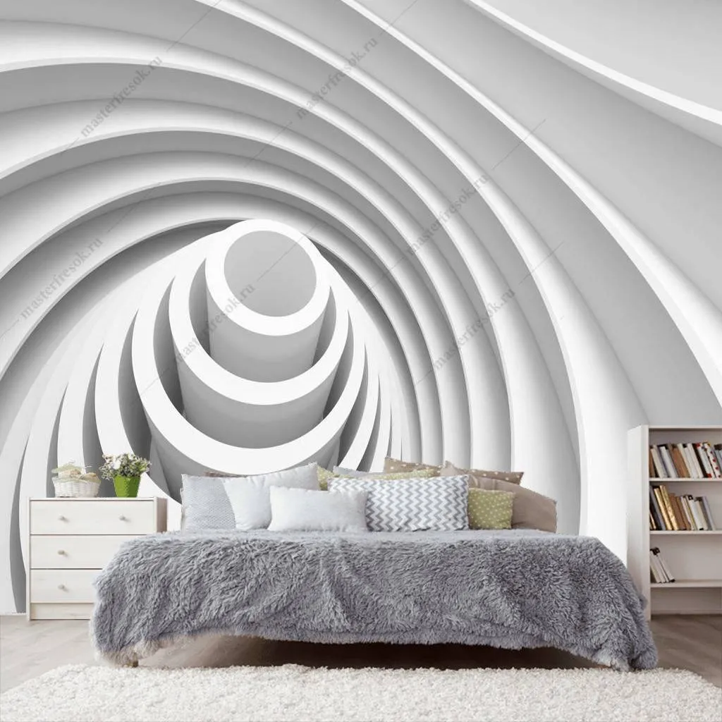 Фотообои в интерьере 3д волнообразная пирамида  10-823 фото