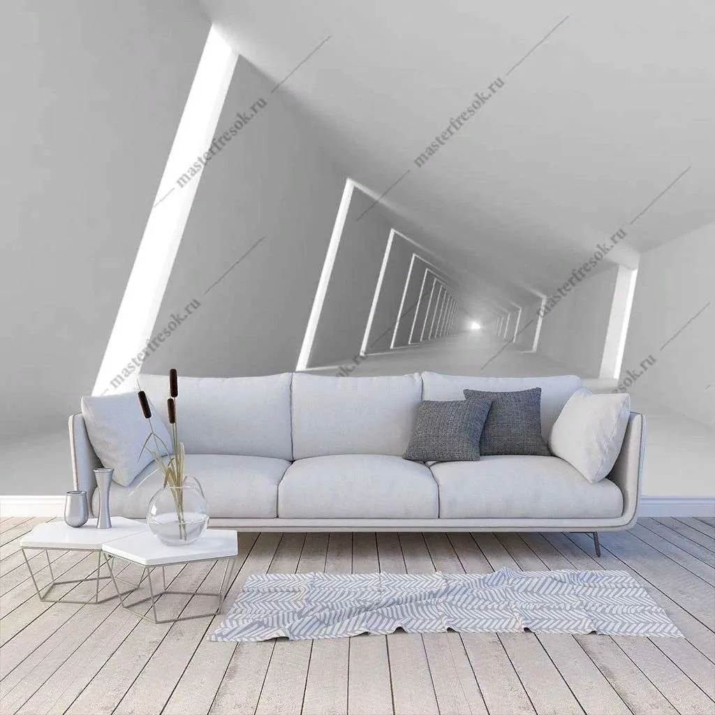 Фотообои в интерьере тоннель 3д  10-960 фото