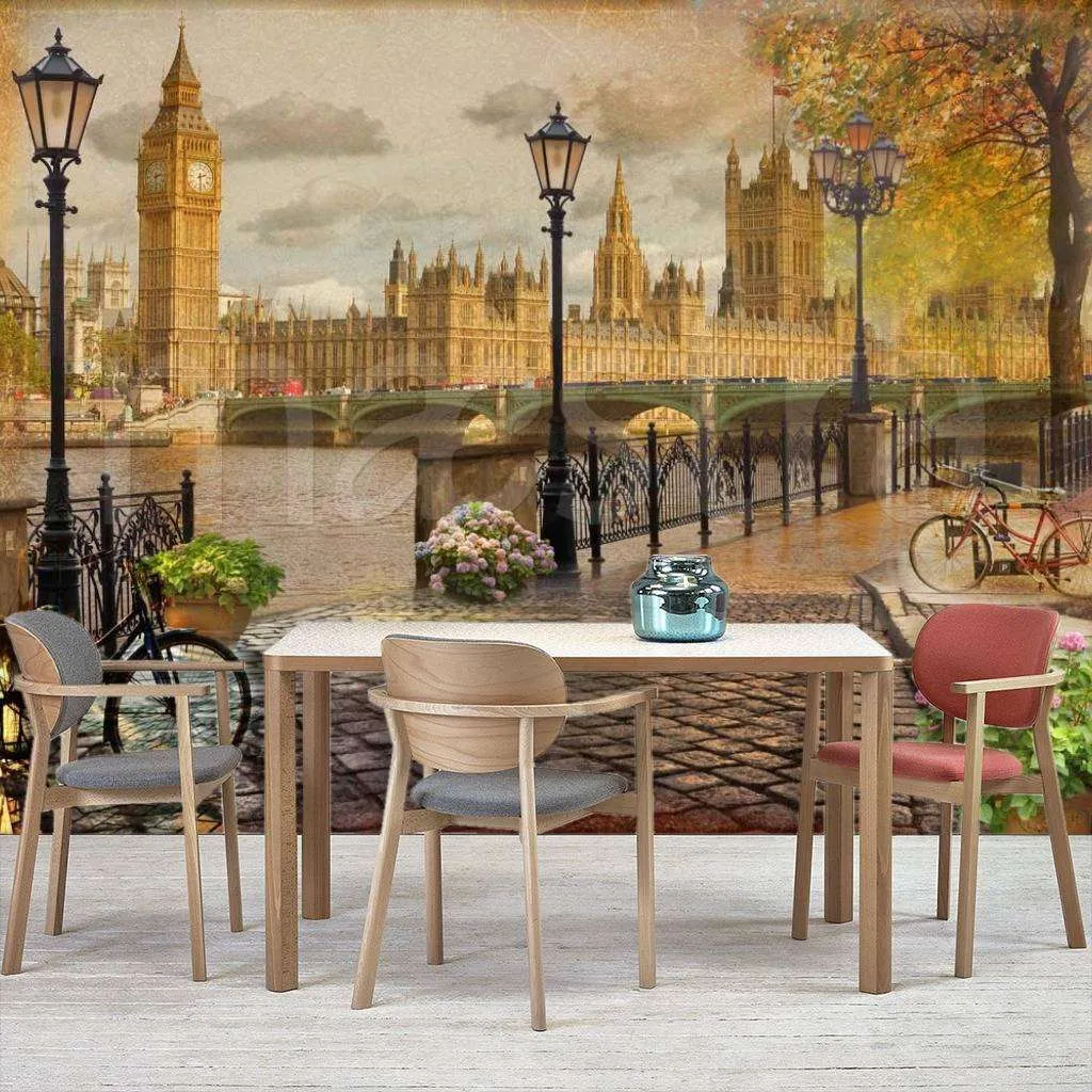 Фотообои в интерьере набережная лондона с видом на тауэрский мост  5-108 фото