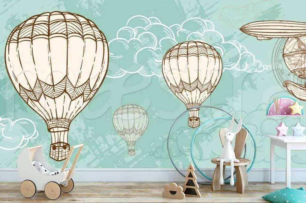 Фотообои в интерьере воздушные шары и дирижабли  12-429 фото