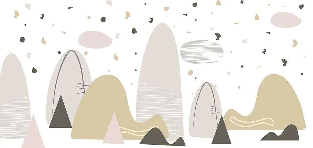 Фотообои в интерьере наклейки скандинавские горы  14-095 фото