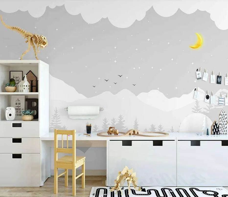 Фотообои в интерьере облачко в лесу  15-263 фото