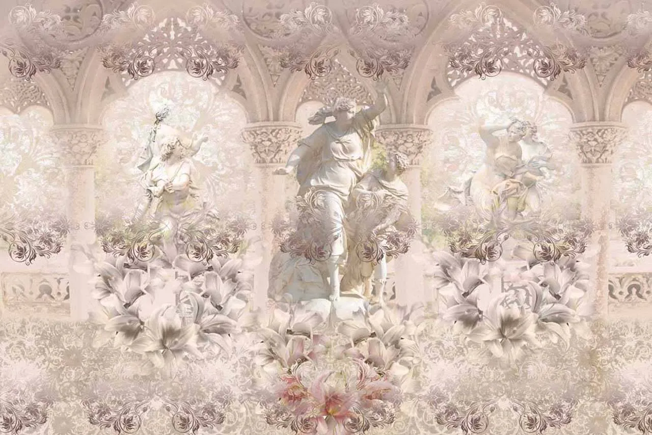 Фотообои в интерьере белая классика  7-051 фото