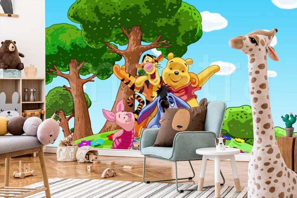 Фотообои в интерьере винни пух на поляне  12-269 фото