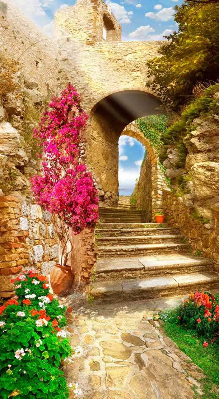 Фотообои в интерьере лестница к морю  5-046 фото