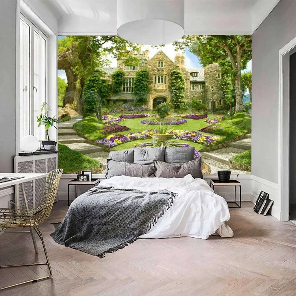 Фотообои в интерьере старинный особняк с садом  5-083 фото