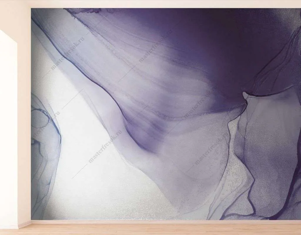 Фотообои в интерьере сиреневые разводы  9-1534 фото