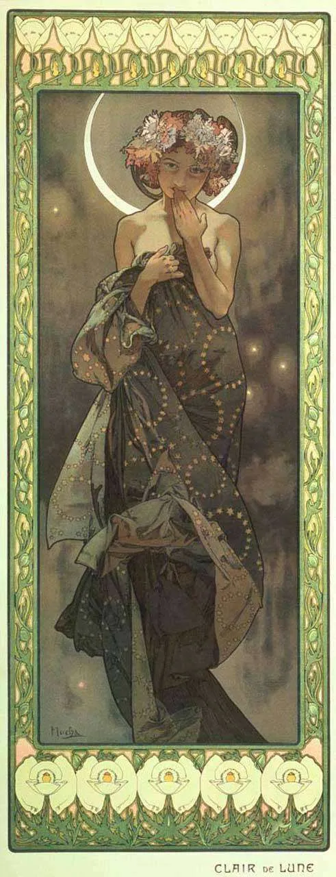 Фотообои в интерьере альфонс мариа муха – луна  8-186 фото