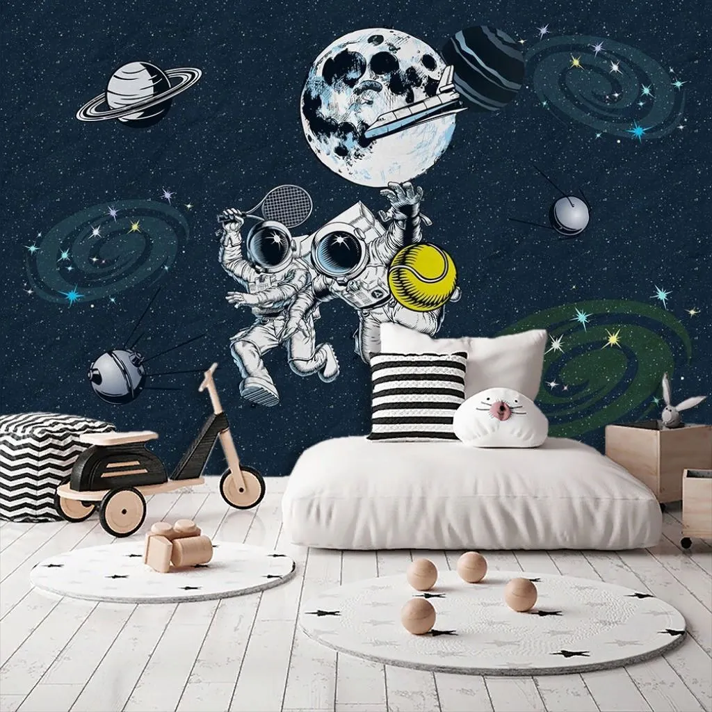 Фотообои в детскую: Космонавты-теннисисты.   14-738