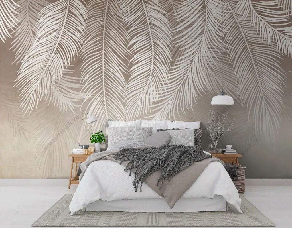 Фотообои Ветви на бежевом фоне  9-1729