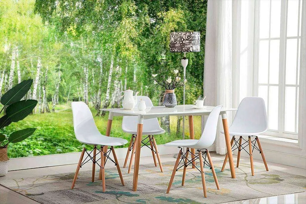 Фотообои Бесшовные обои на стену:  Березовая роща. Артикул: 6-063  