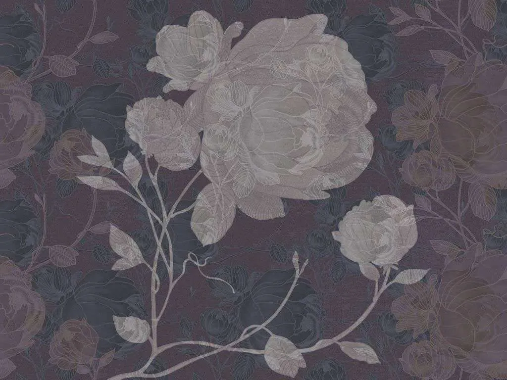 Фотообои в интерьере белые пионы на бордовом фоне  9-1244 фото