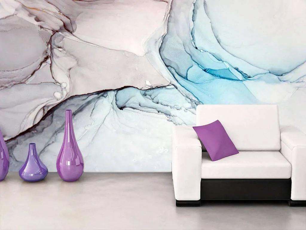 Фотообои в интерьере цветной мрамор  9-952 фото