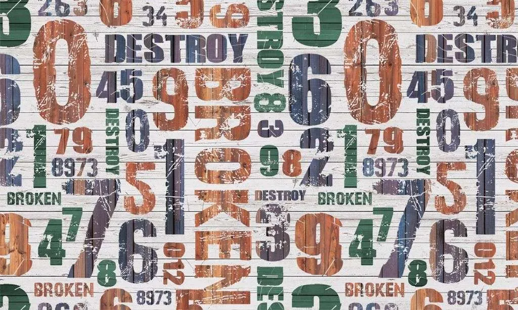 Фотообои в интерьере абстракция в цифрах  14-331 фото