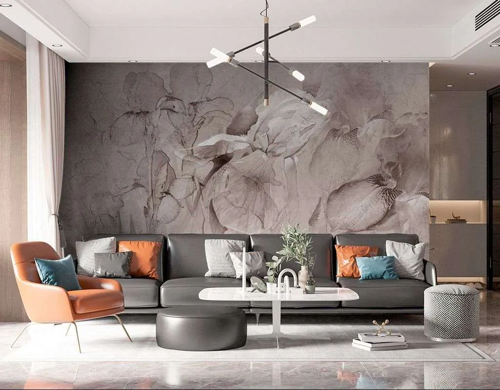 Фотообои в интерьере цветочная абстракция  13-417 фото