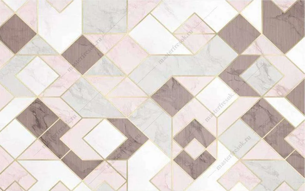 Фотообои в интерьере геометрия-ромбики  16-136 фото