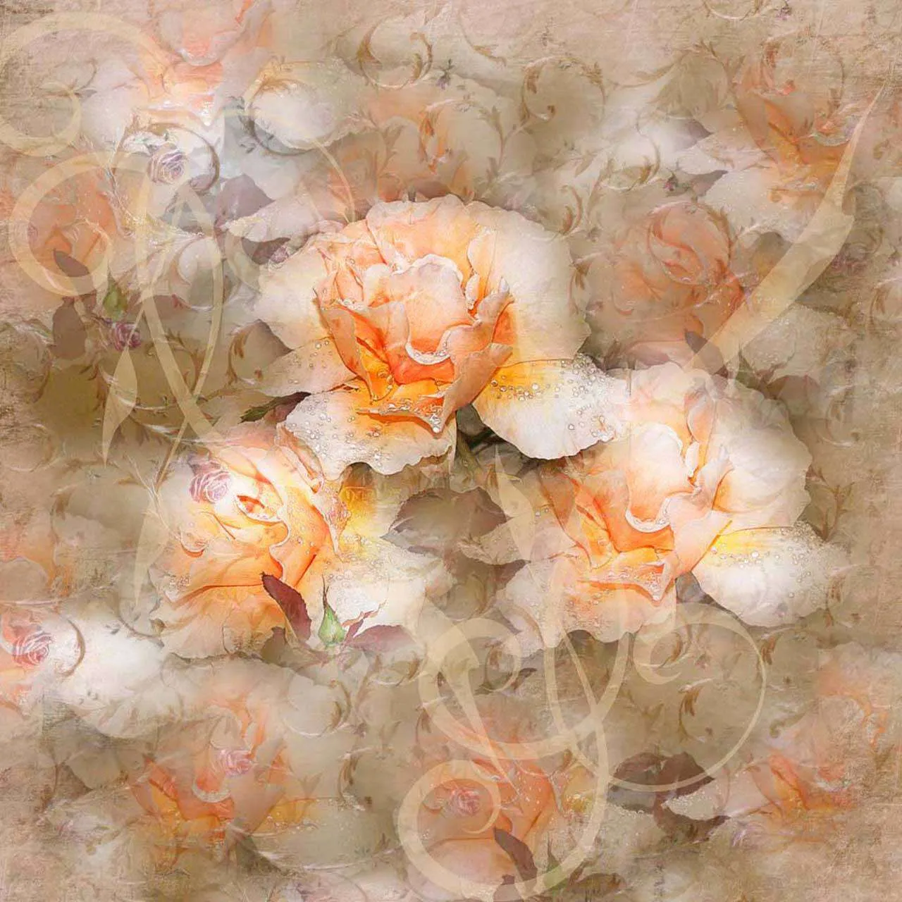 Фотообои в интерьере нежные розы абстракция  2-118 фото