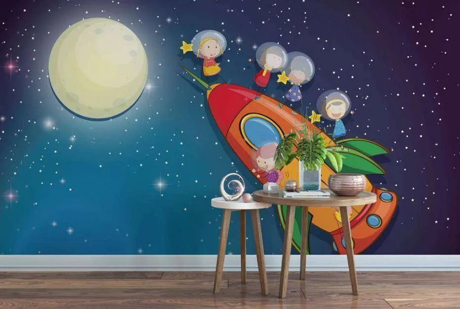 Фотообои Бесшовные обои на стену:  Ракета в космосе. Артикул: 15-359  