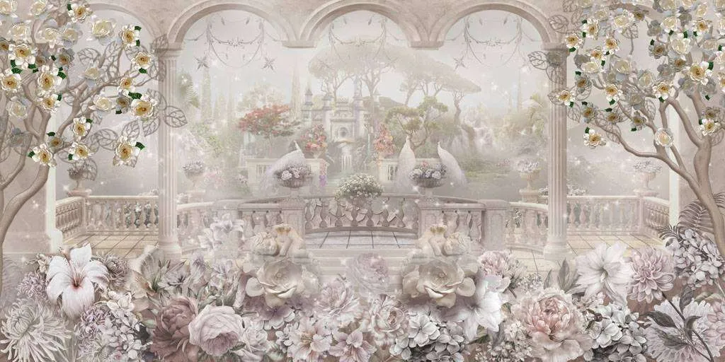 Фотообои в интерьере сад в стиле прованс  13-342 фото