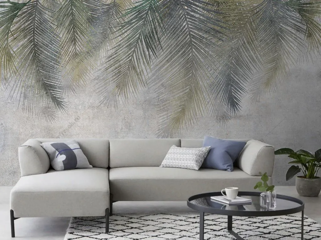 Фотообои Листья свисающие серо-зеленые  9-1866