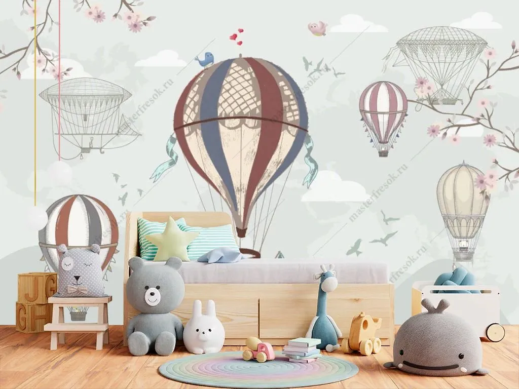 Фотообои в интерьере винтажные шары  14-626 фото