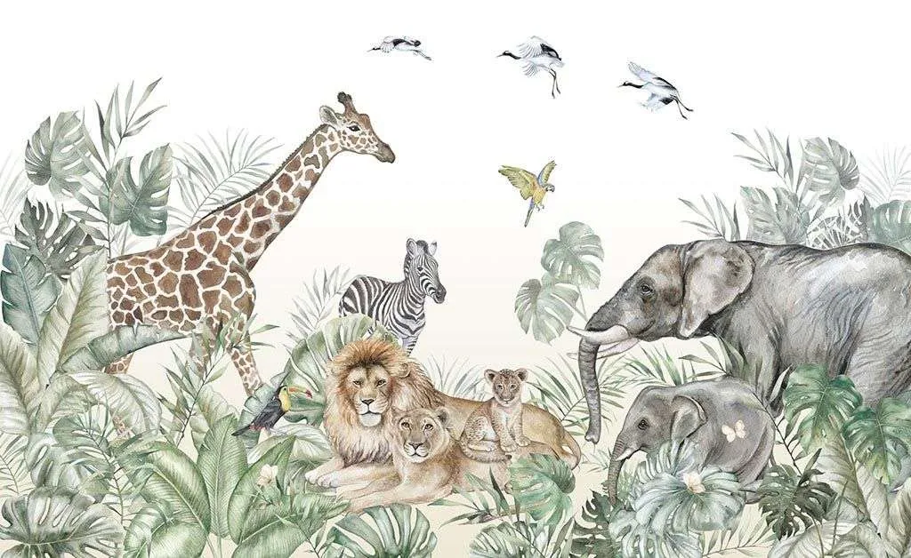 Фотообои в интерьере детская сафари джунгли  14-452 фото