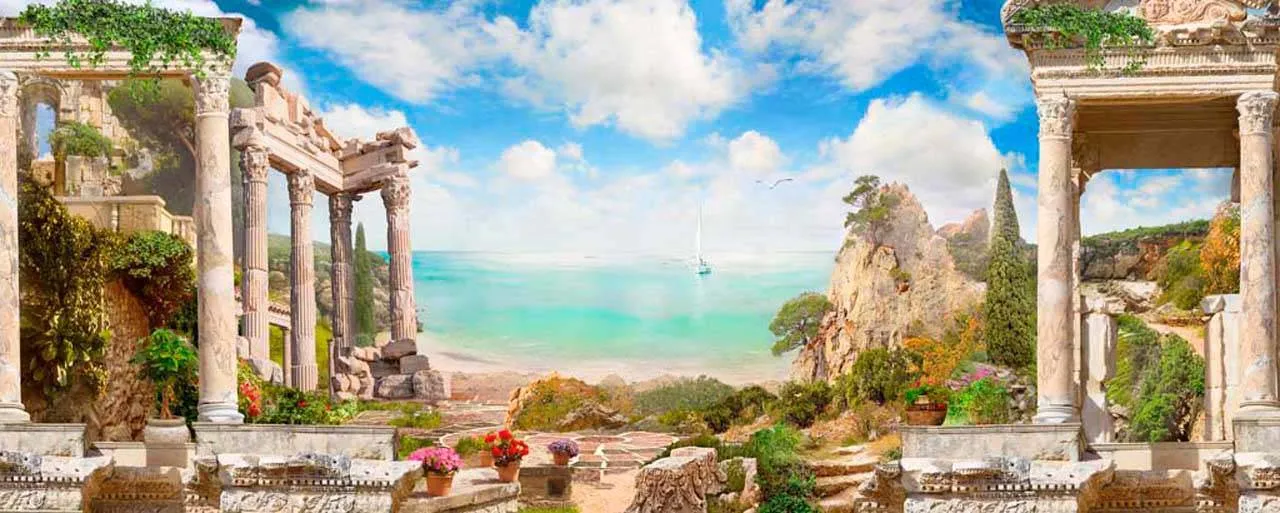 Фотообои в интерьере античные колонны  7-132 фото