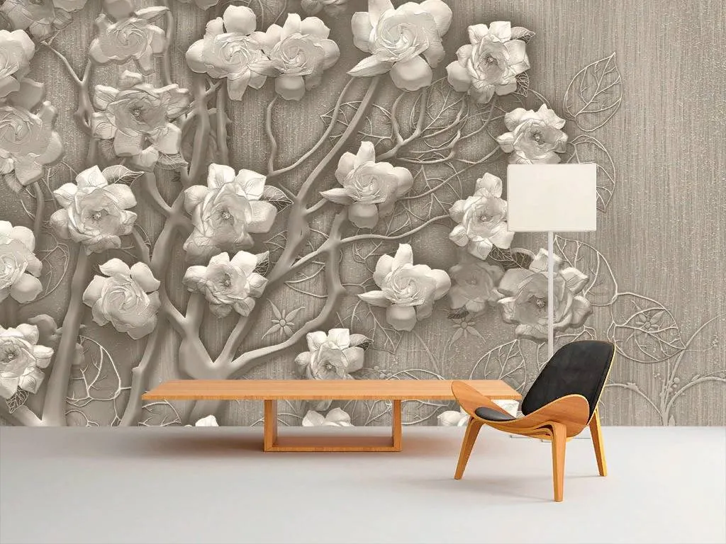 Фотообои в интерьере фрагмент цветущего дерева  13-301 фото