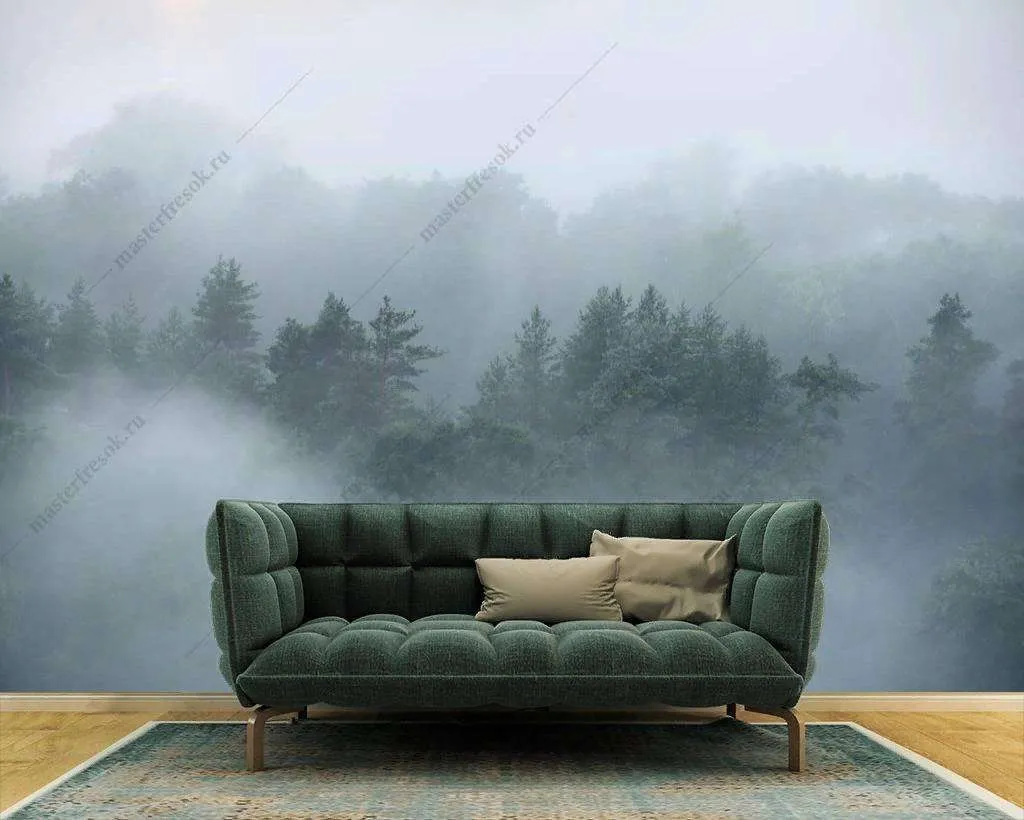 Фотообои в интерьере туманное утро  9-1164 фото