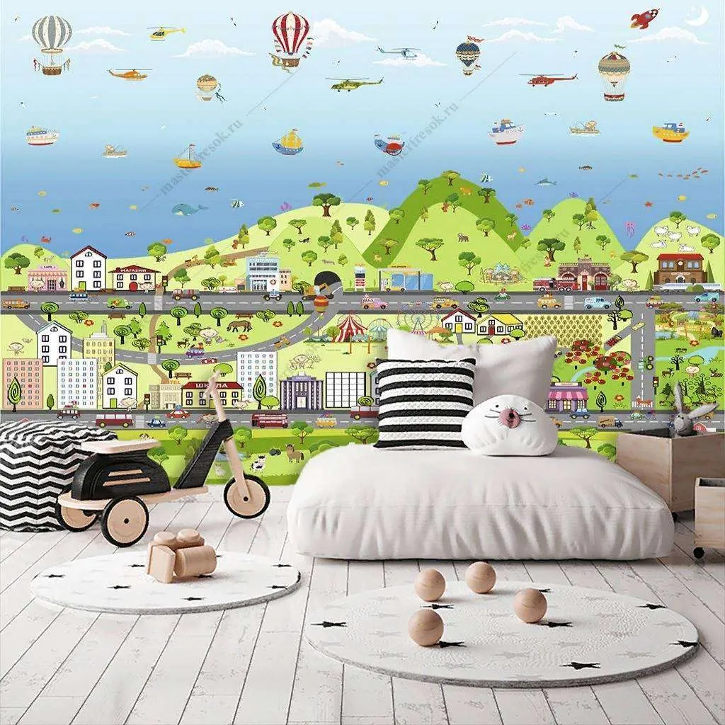 Фотообои в интерьере мультигород  12-926 фото