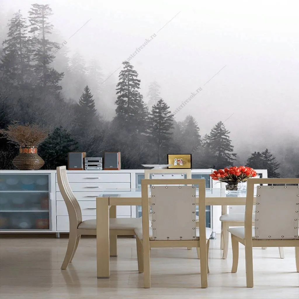 Фотообои в интерьере красота тумана  9-1162 фото