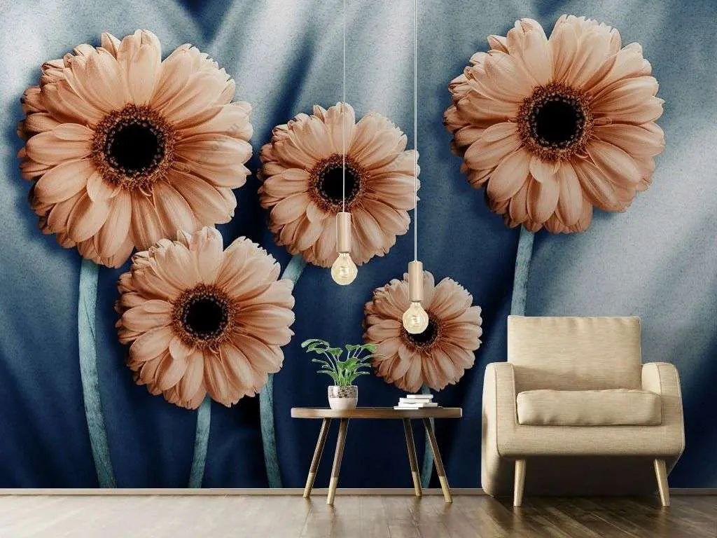 Фотообои в интерьере герберы  9-1735 фото