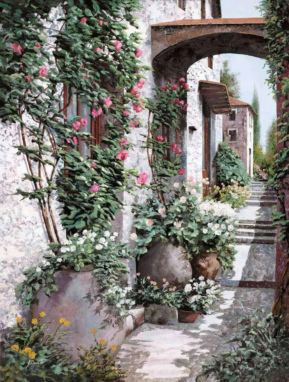 Фотообои в интерьере солнечный день на улице тихого города  8-021 фото