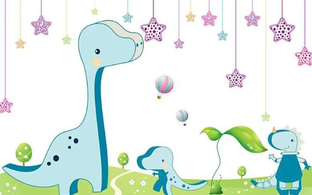 Фотообои в интерьере семейство динозавров  15-639 фото