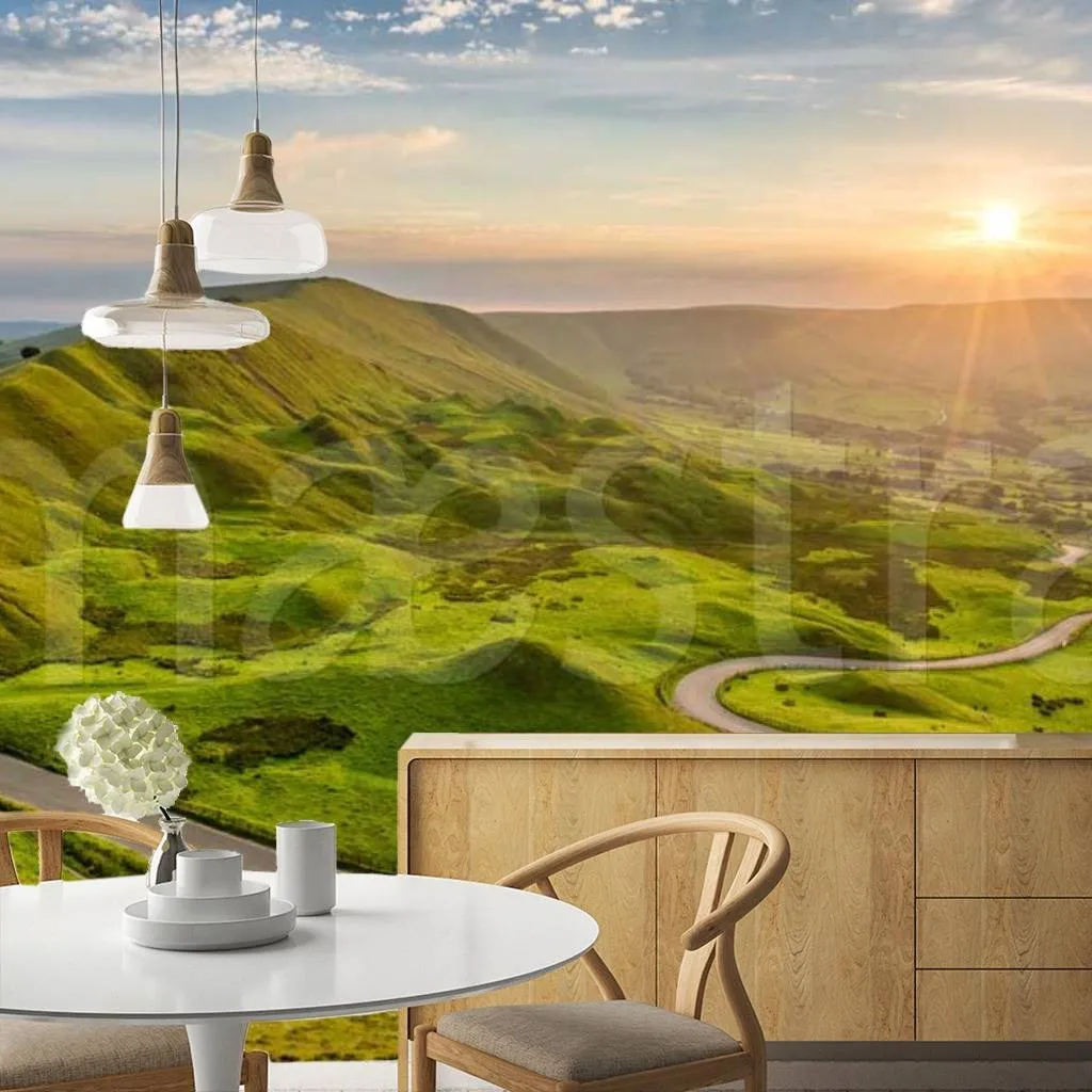 Фотообои Англия зеленые холмы  9-608