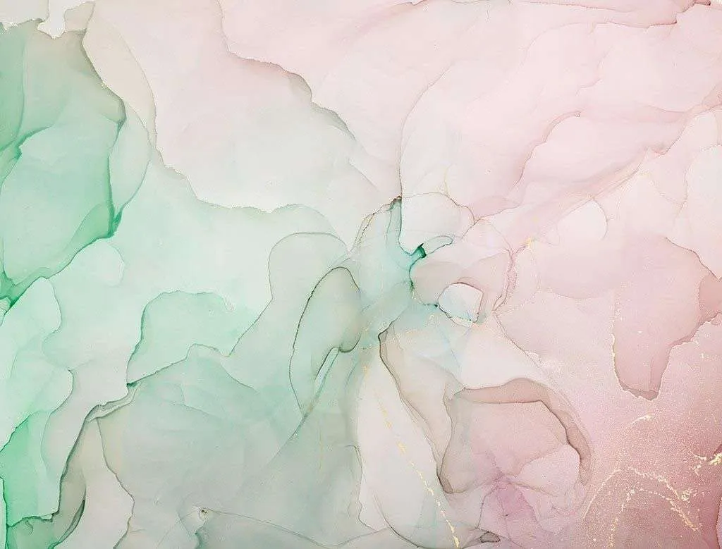 Фотообои в интерьере бирюзовая акварель  9-1414 фото