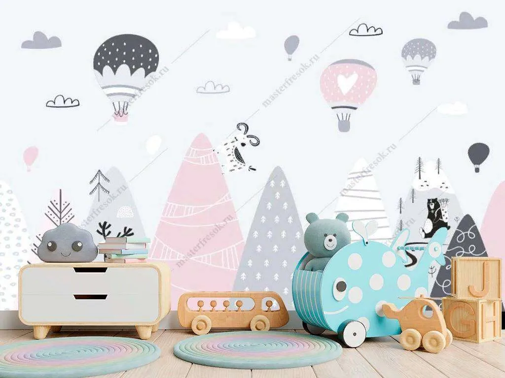 Фотообои Бесшовные обои на стену:  Розовые горы. Артикул: 12-1024  