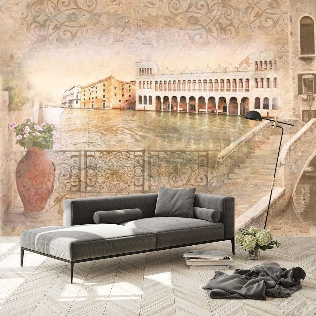 Фотообои в интерьере картинная набережная  5-025 фото