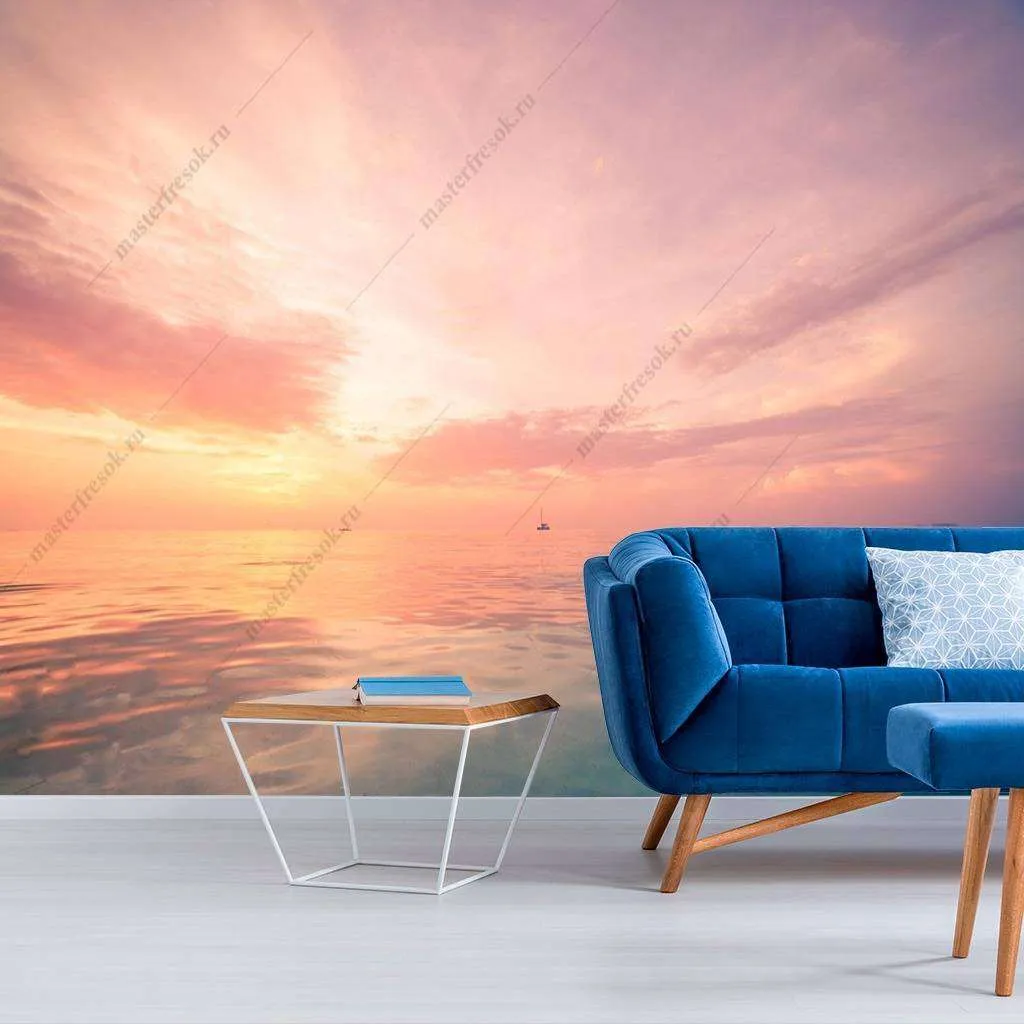 Фотообои в интерьере закат  9-1189 фото