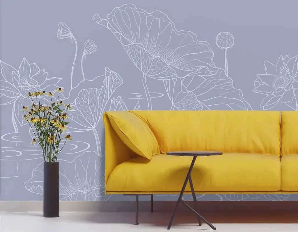 Фотообои в интерьере кувшинки белые  13-728 фото