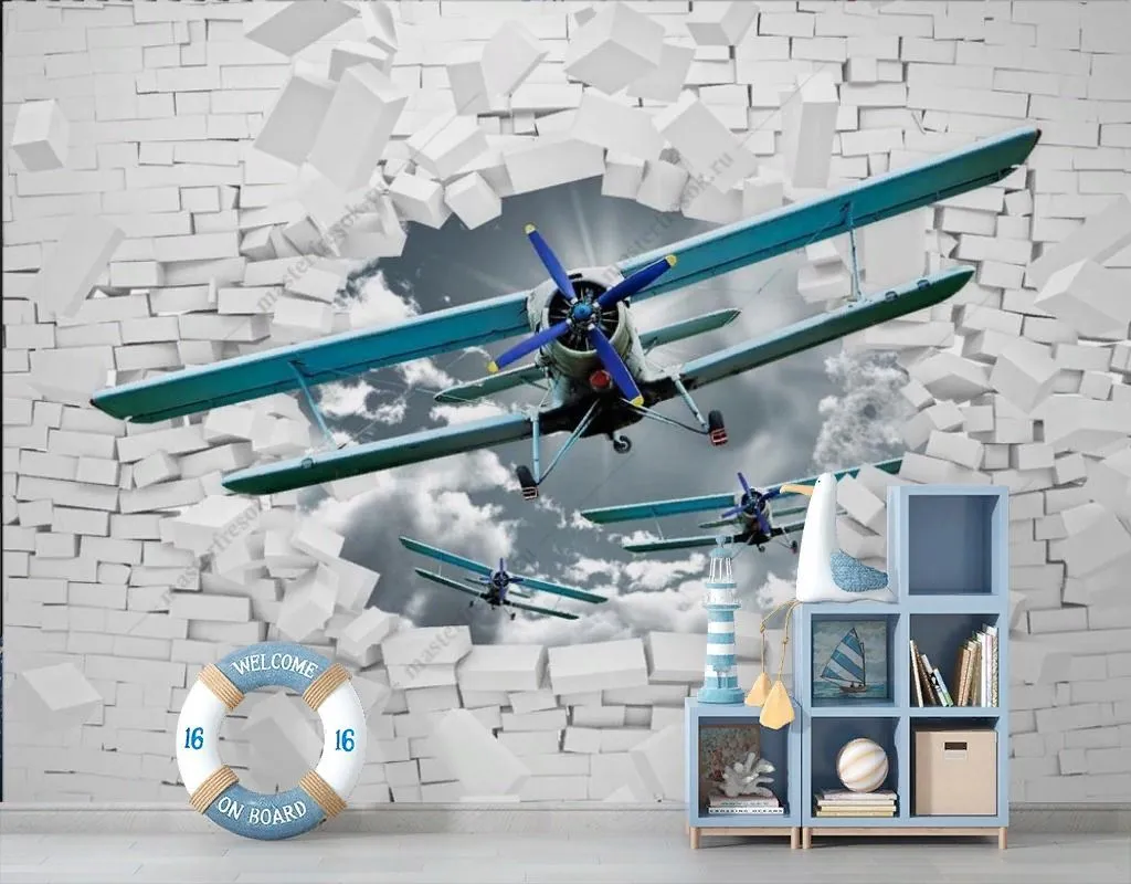 Фотообои Самолет 3д  14-557