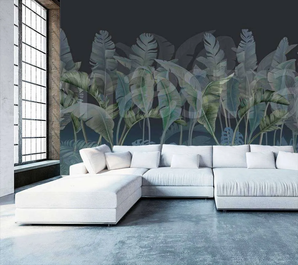 Фотообои Листья в темных тонах  7-876