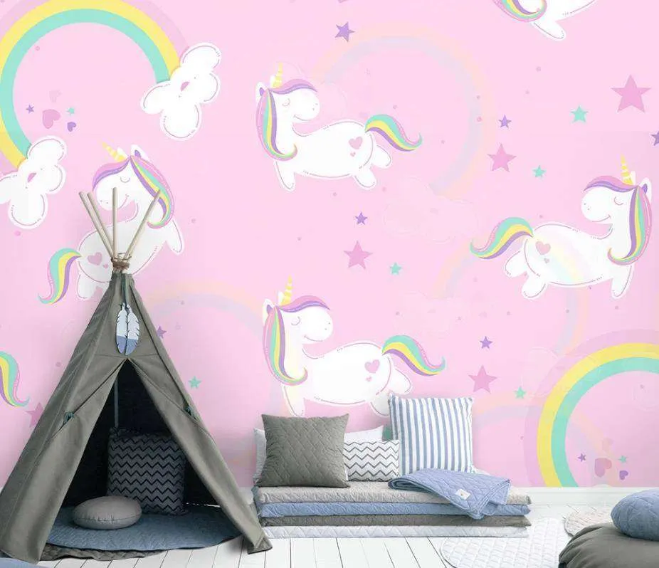 Фотообои в интерьере единороги фон  15-347 фото