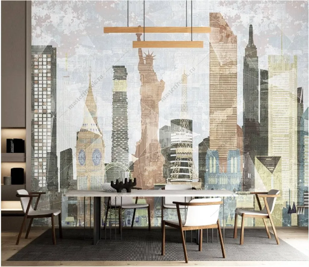 Фотообои в интерьере статуя свободы  15-834 фото