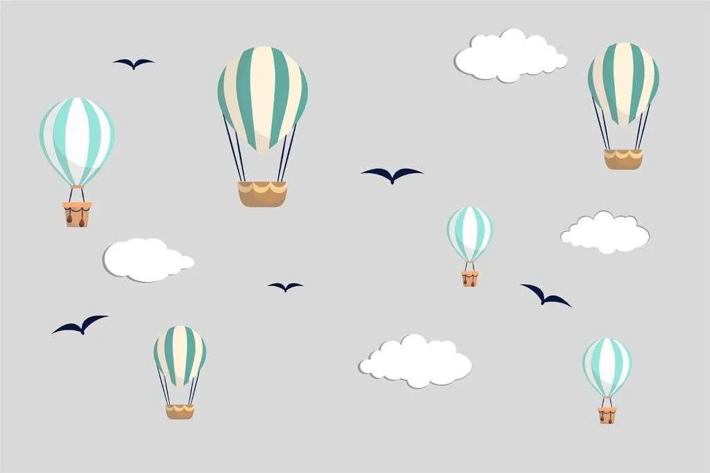 Фотообои в интерьере шары в облаках  12-842 фото