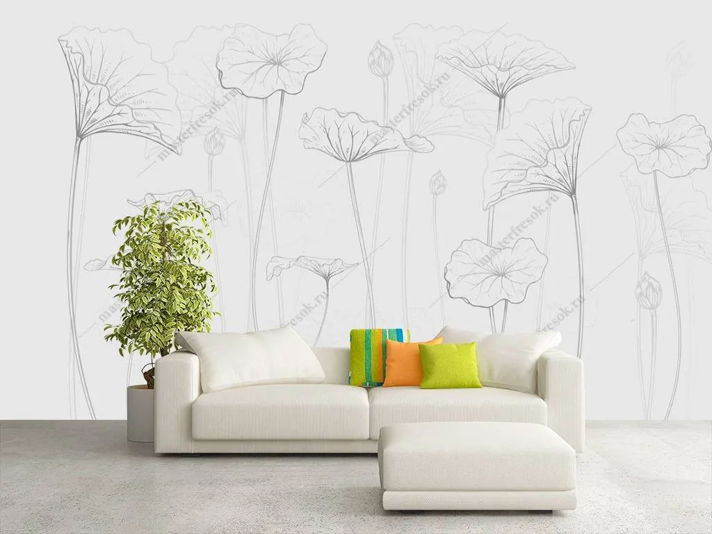 Фотообои в интерьере маки рисунок  10-716 фото