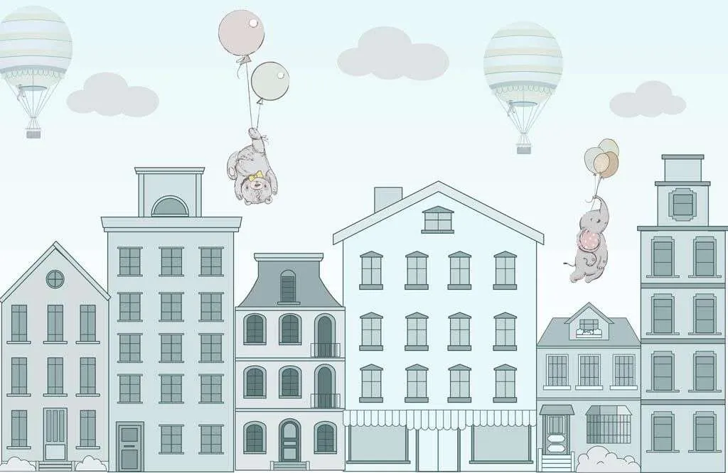 Фотообои в интерьере с детскими домиками  12-851 фото